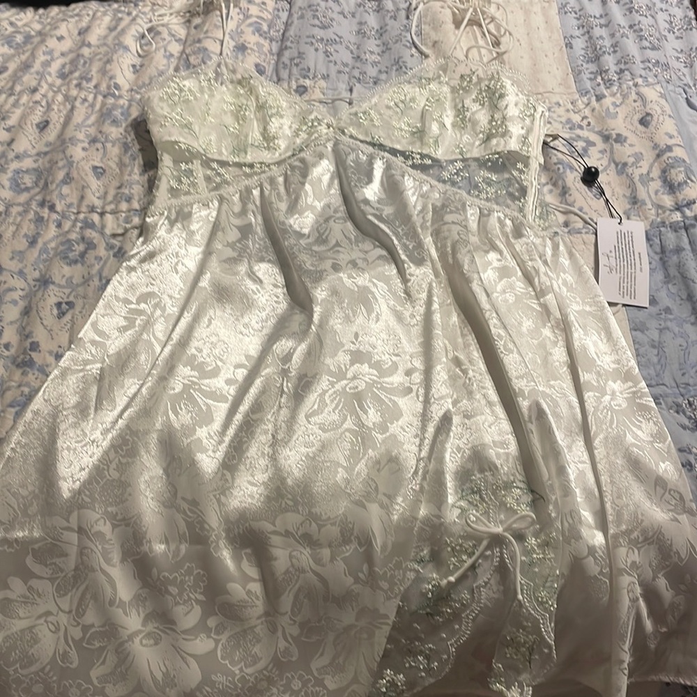 For Love And Lemons White Floral Mini Dress
